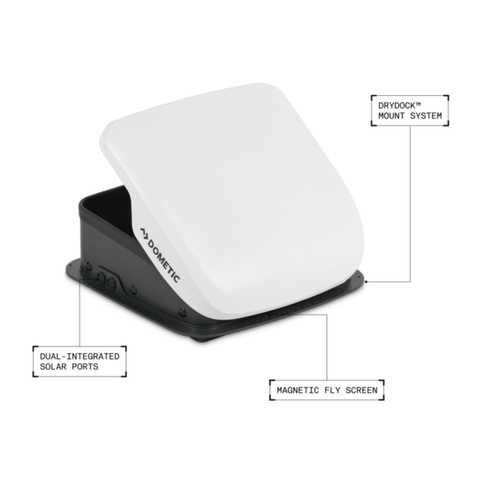 Dometic | Fan-Tastic Fan | 9630002551 | FA25MBUWD81S | Manual Lift | White Dome