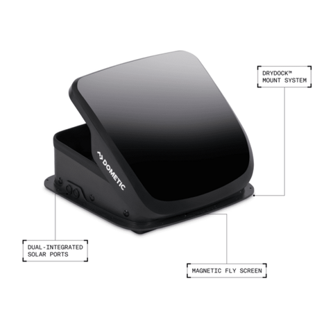 Dometic | Fan-Tastic Vent | 9630002550 | FA25MBUBD81S | Manual Lift | Black Dome