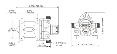 Seaflo | 115V RV Fresh Water Pump | SFDP1-030-045-33 | 33 Series | DC Diaphragm Pump | 3.0 GPM