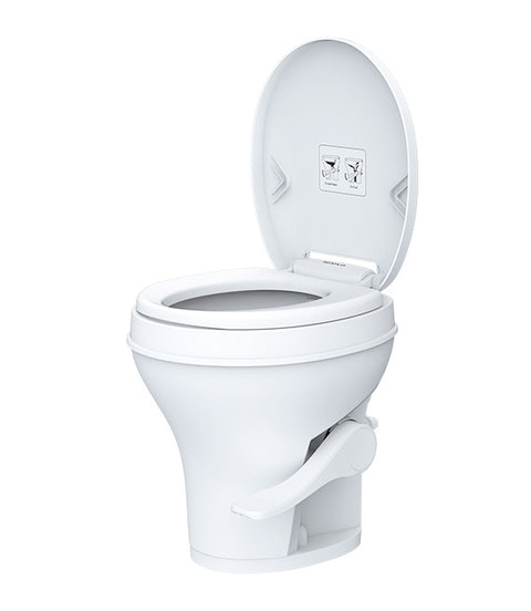 Seaflo | Residential Height RV Toilet-Plastic | Foot Pedal | SFRTPH-01-01 | White