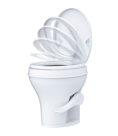 Seaflo | Residential Height RV Toilet-Plastic | Foot Pedal | SFRTPH-01-01 | White