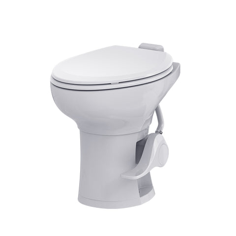 Seaflo | Residential Height RV Toilet | SFRTCH-02-01 | Elongated Ceramic Bowl | Foot Pedal | White