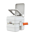 Seaflo SFPT-20-02 Portable Camping Toilet - Rear Angle Showing Orange Waste Drain Spout | United RV Parts