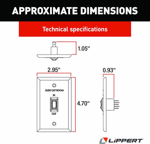 Lippert | Interior In/Out Switch | 120639 | White | Schwintek Hydraulic