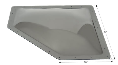 Icon Direct | Smoke Neo-Angle Skylight 30 x 13 | 12111 | 4 Inch Bubble | NSL3013S
