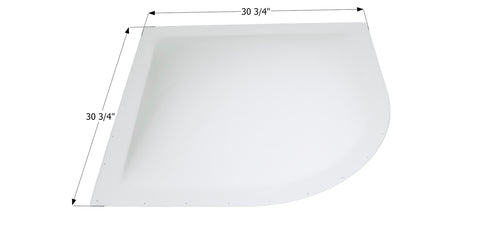 Icon Direct | White Radius-Angle Skylight 26 x 26 | 12591 | 5 Inch Bubble | NSL26W