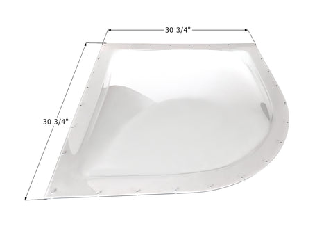 Icon Direct | Clear Radius-Angle Skylight 26 x 26 | 12892 | 5 Inch Bubble | NSL26C