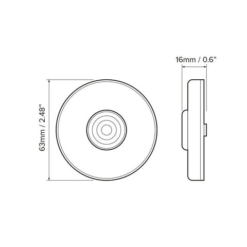Dream Lighting | Amber LED Round Clearance Light | CMB1SRA | 12V 2.5" with Bulit in EPDM Gasket