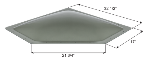 Icon Direct | Smoke Neo-Angle Skylight 28 x 14 | 14353 | 4 Inch Bubble | NSL2814S