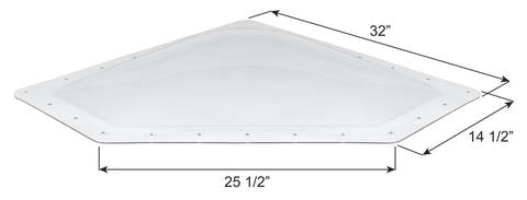 Icon Direct | Clear Neo-Angle Skylight 27 x 11 | 15220 | 4 Inch Bubble | NSL2711C