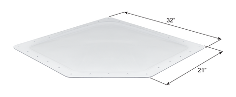 Icon Direct | Clear Neo-Angle Skylight 27 x 17 | 15247 | 4 Inch Bubble | NSL2717C