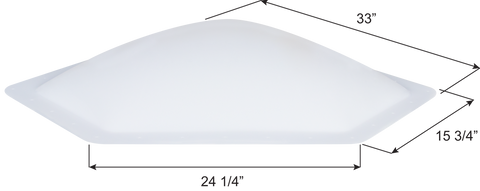 Icon Direct | White Neo-Angle Skylight 29 x 13 | 15329 | 6 Inch Bubble | NSL2913W