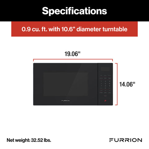 Furrion | RV Microwave | 2021123619 | .9 Cubic Feet | Black | FMSN09-BL