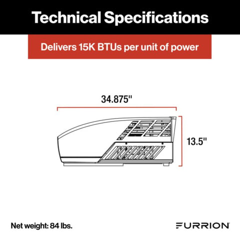 Furrion | Chill® HE RV Air Conditioner | 2021130010 | 15,000 BTU | Black | FACR15HESA-BL