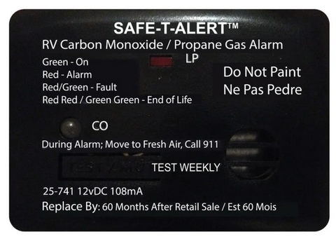 MTI Industries | Mini Dual LP/CO Alarm | Surface Mount | 25-741-BL | Black