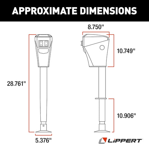 Lippert | Electric Tongue Jack | 285318 | 3,500 lb Capacity | 2.25" Tube