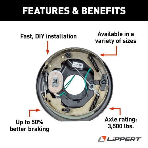 Lippert | 10" Electric Brake Assembly | Self Adjusting | 296650 | Right