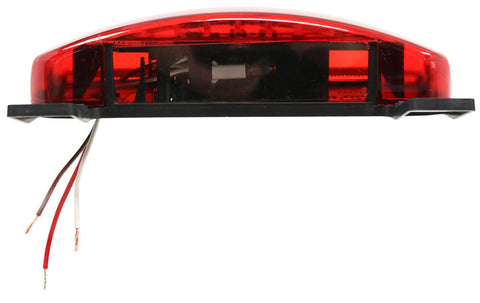 Command Electronics | Modern Rectangle LED Stop-Tail-Turn Light | CMD-003-81LBM1 | With License Plate Bracket | Black Base | Red