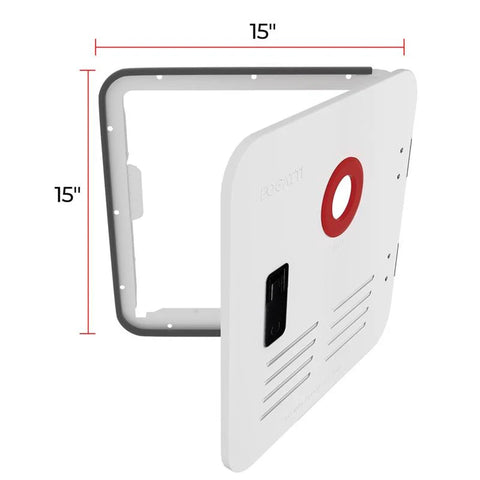 Fogatti | RV Tankless Water Heater Door Replaces Suburban | FSWD-1515/WHITE | 15" x15" | 6 Gallon | White