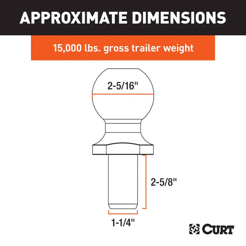 Curt | 2-5/16" x 1-1/4" Hitch Ball | 40030