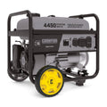 Champion 4450W Generator with Yellow Wheel Kit Installed - Side View | United RV Parts