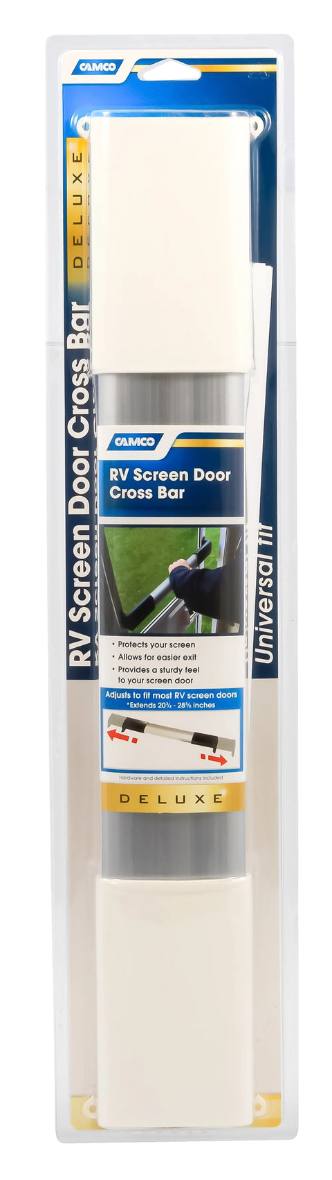 Camco | RV Screen Door Cross Bar | Deluxe | 42189 | White Handles