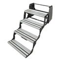 Silver Aluminum Quad RV Step Assembly - Extended Full View | United RV Parts
