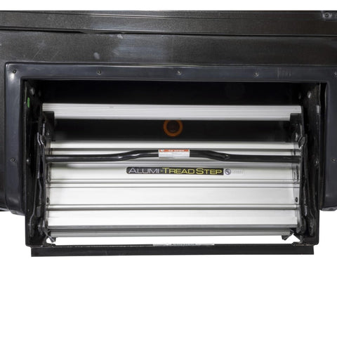 Alumi-Tread Step Assembly - Retracted Storage Compartment View | United RV Parts