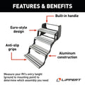 Lippert Quad Step Features Diagram - Euro Design with Built-in Handle | United RV Parts