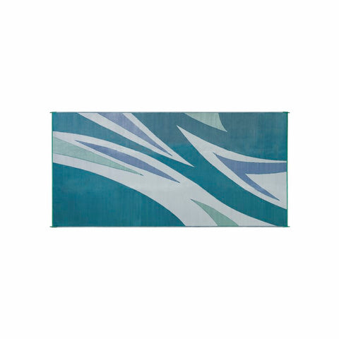 Faulkner | Green/Blue Summer Waves Patio Mat | 45637 | 8' x 16'