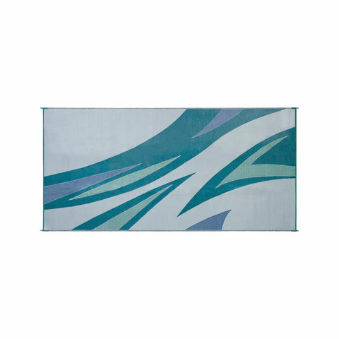 Faulkner | Green/Blue Summer Waves Patio Mat | 45637 | 8' x 16'