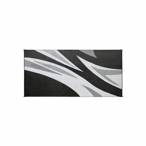 Faulkner | Black &Grey Summer Waves Patio Mat | 46341 | 8' x 20'