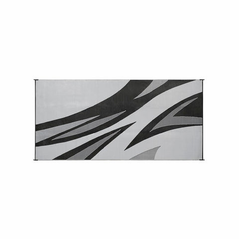 Faulkner | Black &Grey Summer Waves Patio Mat | 46341 | 8' x 20'