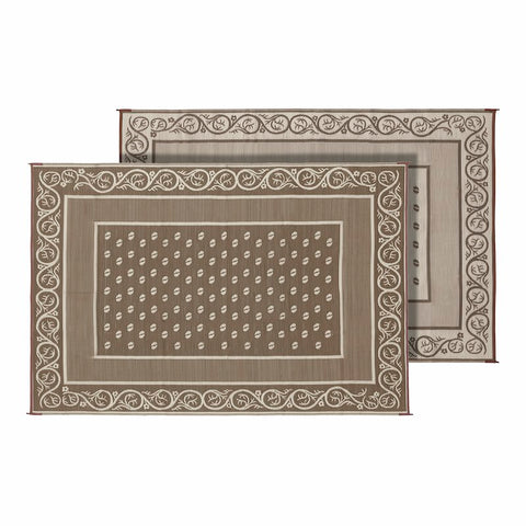 Faulkner | Reversible Vineyard RV Patio Mat | Beige | 48700 | 9' x 12'