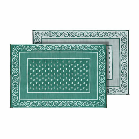 Faulkner | Reversible Vineyard RV Patio Mat | Green | 48705 | 8' x 20'