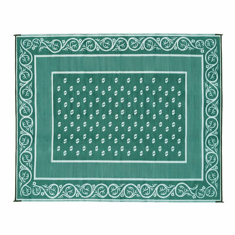 Faulkner | Reversible Vineyard RV Patio Mat | Green | 48705 | 8' x 20'