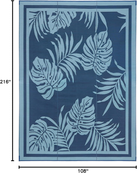 Faulkner | Blue - Paradise Design Patio Mat | 48932 | 9' x 18'