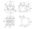 Seaflo SFCBS-300-202 Battery Disconnect Switch Dimension Diagram - Technical Drawing | United RV Parts