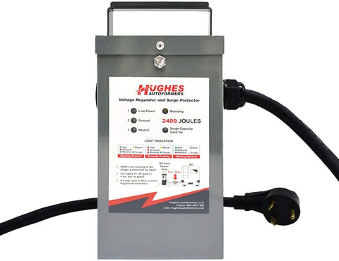 Hughes Auto | 30 Amp Voltage Booster | RV2130-SP | 3,600 Watt | With Advanced Surge Protection