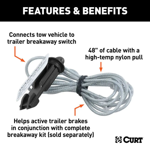 Curt | Breakaway Lanyard Cable | 52020