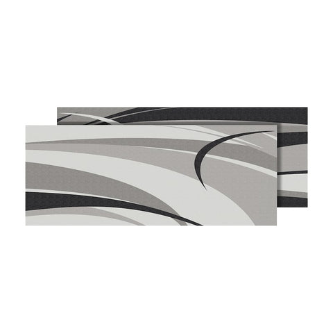 Faulkner | Black &Grey Summer Waves Patio Mat | 53016 | 8' x 16'