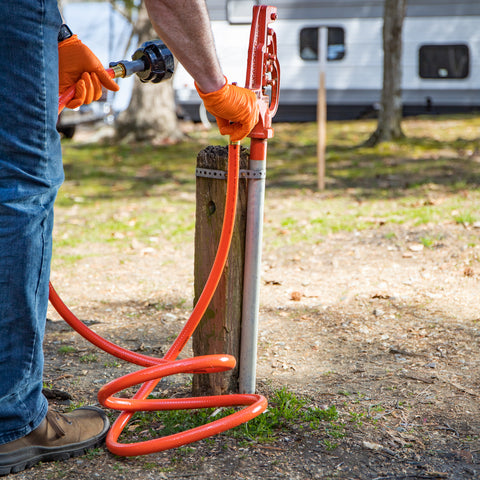 Camco | RhinoFlex Clean Out Hose with Rinser Cap | 22999 | 10'