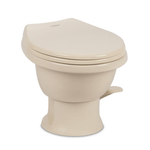 Dometic  | 411 Low Profile Toilet  | 9610008262 | Gravity Flush | Porcelain Bowl | Soft-Close Seat | Bone