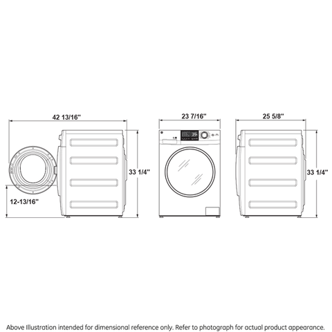GE Appliances | Front Load Washer | GFW148SSMWW | with Steam | White | 2.8 cu. ft.