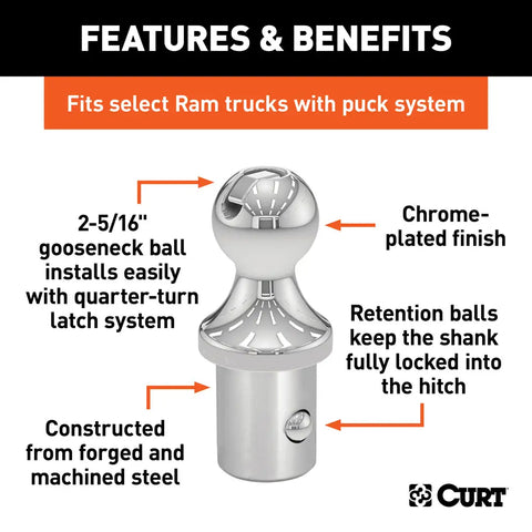 Curt | Gooseneck Ball OEM | 60601