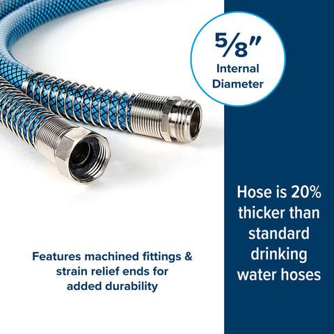 Camco | TastePURE Premium Drinking Water Hose with 2 Springs | 22833 | Fresh Water | 25'