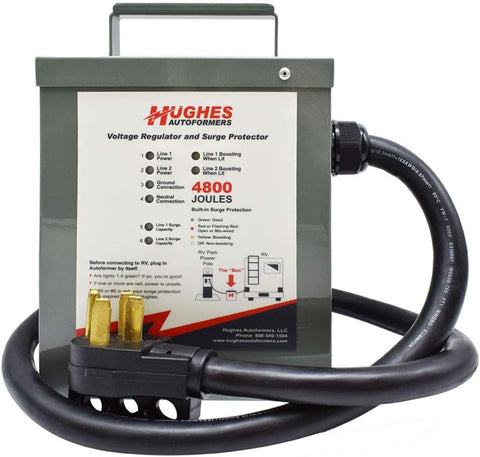 Hughes Auto | 50 Amp Voltage Booster | RV220-50-SP | 12,000 Watt | With Advanced Surge Protection