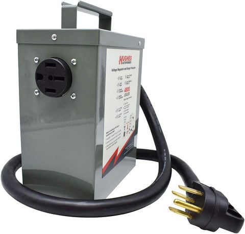 Hughes Auto | 50 Amp Voltage Booster | RV220-50-SP | 12,000 Watt | With Advanced Surge Protection