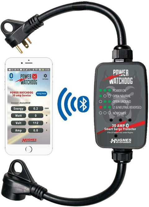 Hughes Auto | Power WatchDog Smart Bluetooth RV Surge Protector | PWD30 | 30 Amp