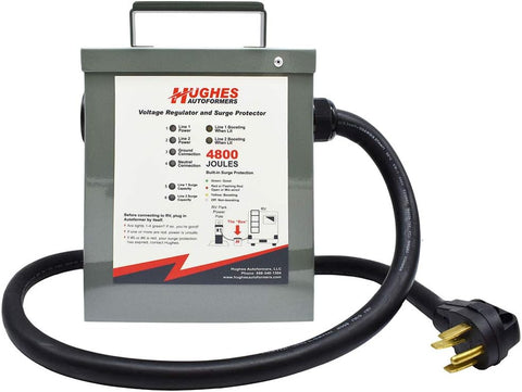 Hughes Auto | 50 Amp Voltage Booster | RV220-50-SP | 12,000 Watt | With Advanced Surge Protection